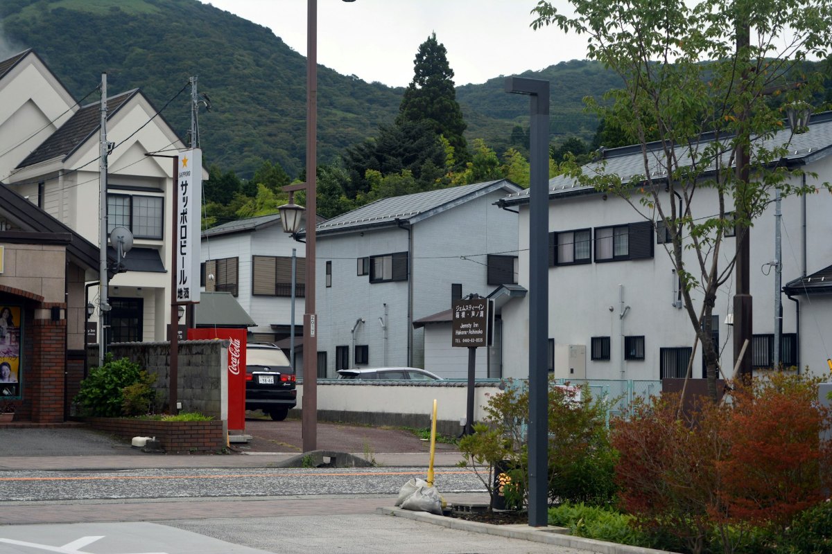 山並みを背に住宅と賃貸アパートが並ぶ日本の住宅街。大崎・栗原など宮城の一棟アパート売却仲介のイメージ